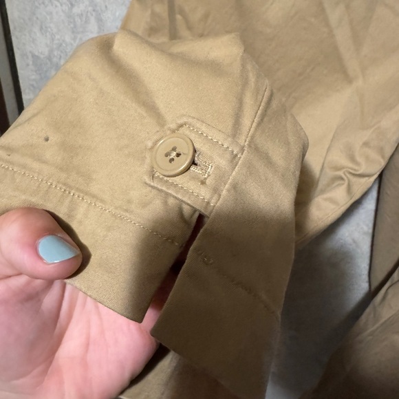 Talbots Size 16 Perfect Skimmer Khaki Pants Tan Straight Leg Cropped Flat Front - Picture 2 of 5